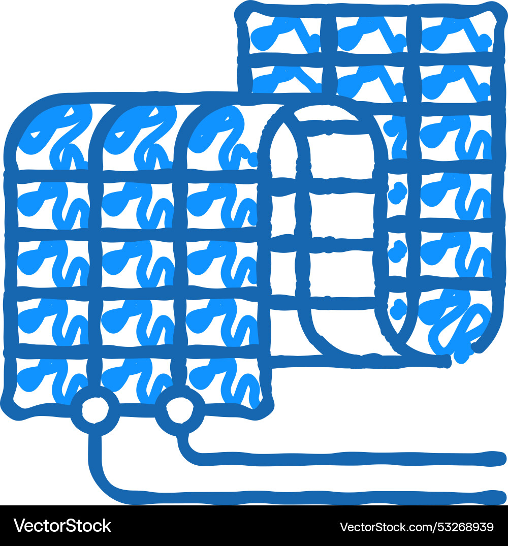Flexible solar panel icon doodle Royalty Free Vector Image