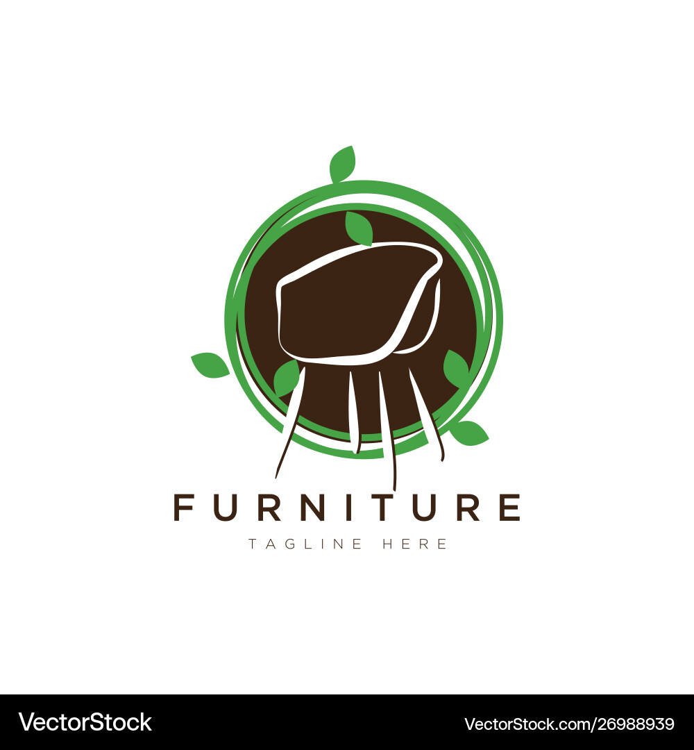 Furniture logo design Royalty Free Vector Image