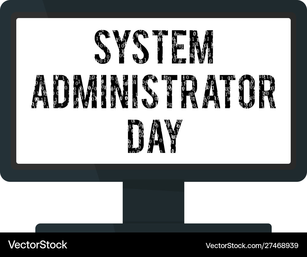 Screen monitor with text system Screen monitor with text system vector image
