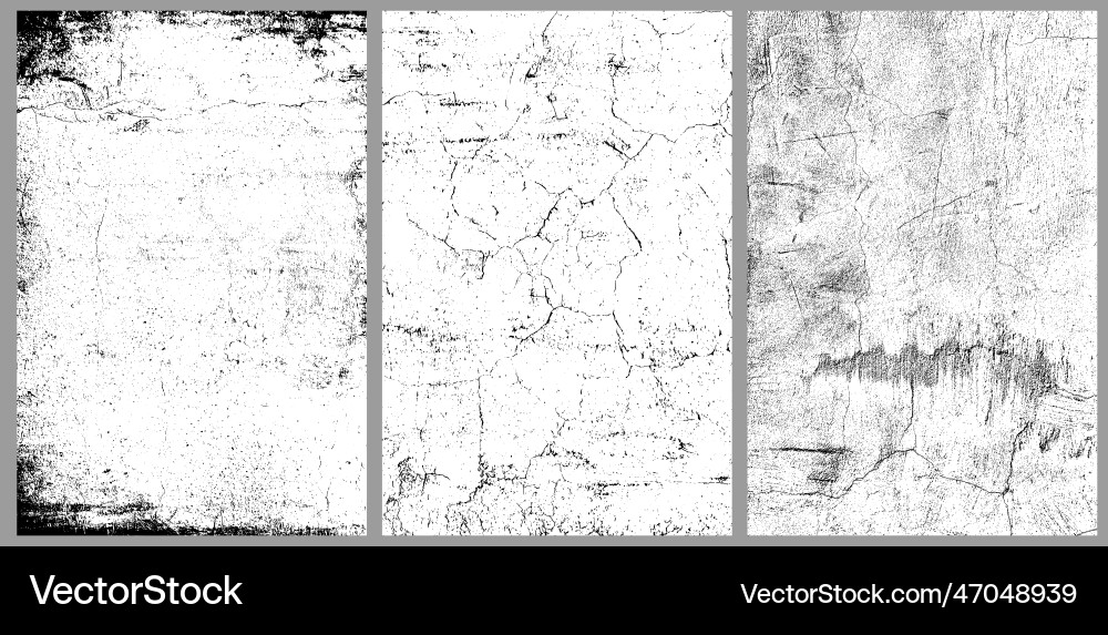Set of distressed black texture Set of distressed black texture vector image