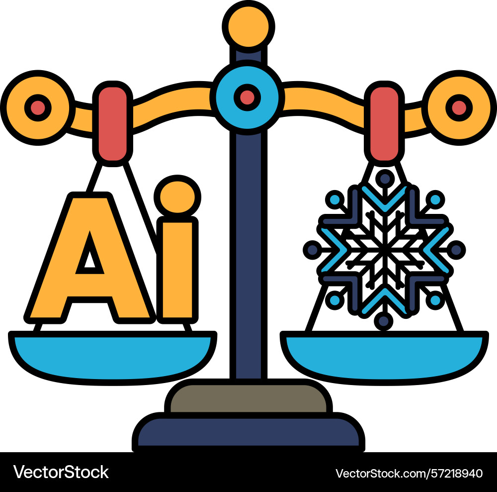A scale with the letters ai on one side Vector Image