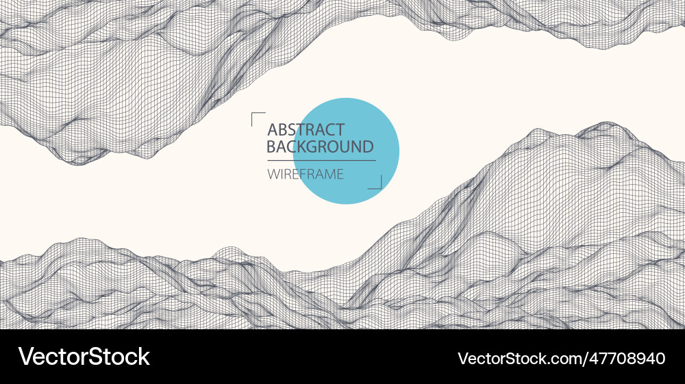 Abstract waves is made in a wireframe style Abstract waves is made in a wireframe style vector image