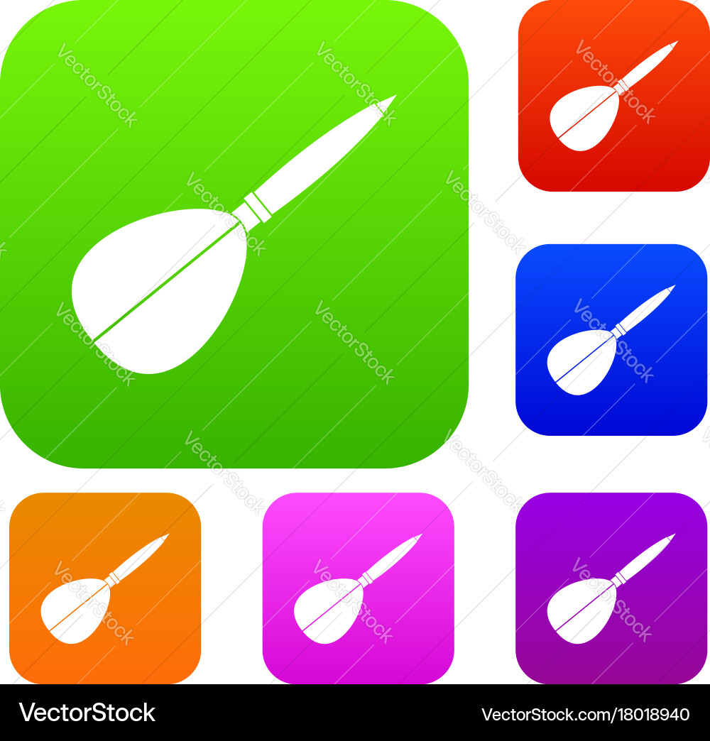 Arrow to play dart set color collection vector image