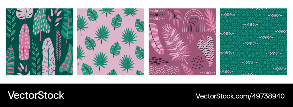 Boho patterns abstract nature leaf seamless Boho patterns abstract nature leaf seamless vector image
