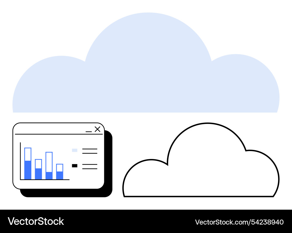 Cloud storage and analytics concept with chart Cloud storage and analytics concept with chart Vector Image