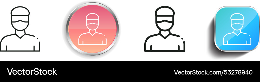 Dentist icon thin linear regular and button style Dentist icon thin linear regular and button style vector image