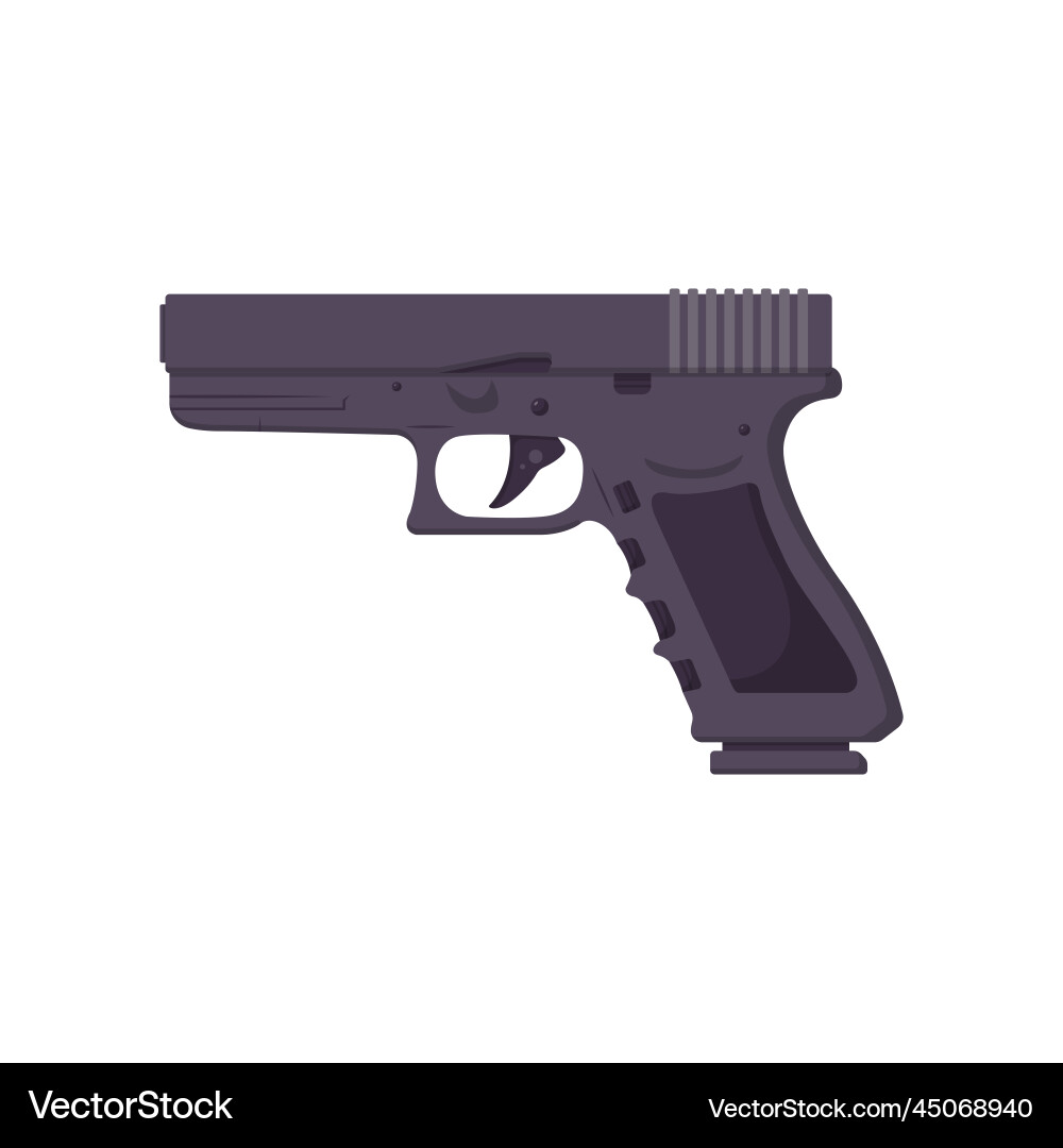 Glock 17 handgun flat clean icon design element vector image