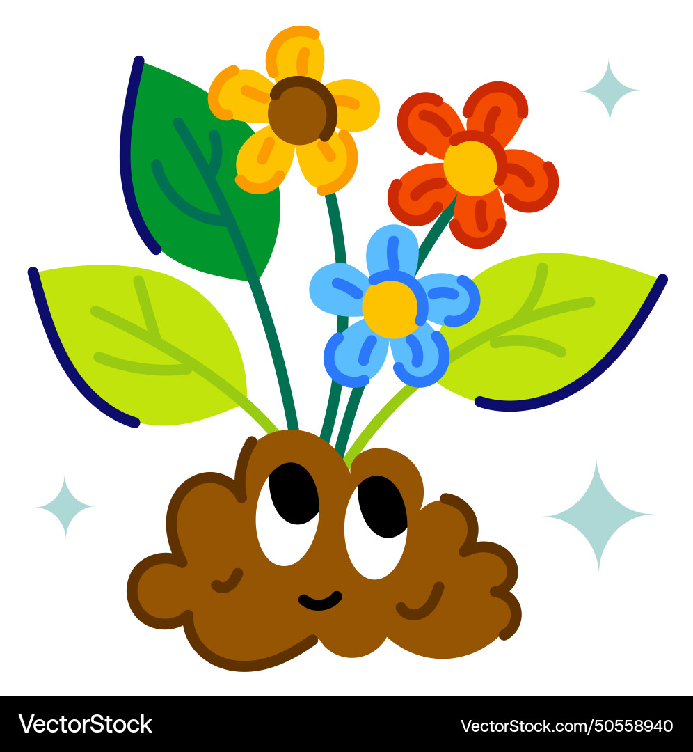 Growing flowers Royalty Free Vector Image VectorStock