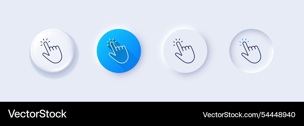 Hand cursor line icon click action sign Hand cursor line icon click action sign vector image