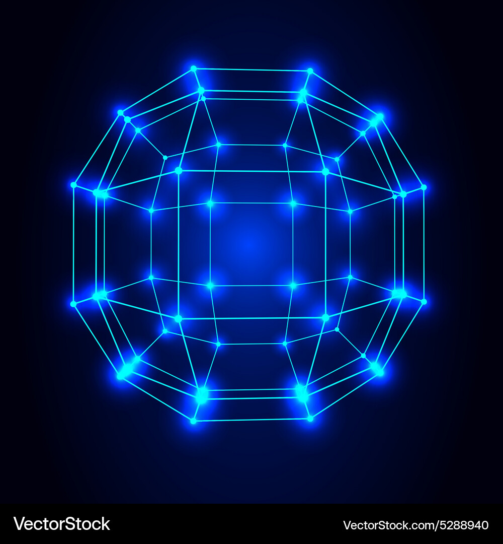 Mesh polygonal background scope of lines and dots Vector Image