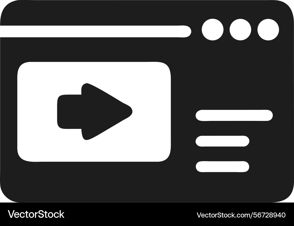 Minimalist icon of a web browser window featuring Vector Image