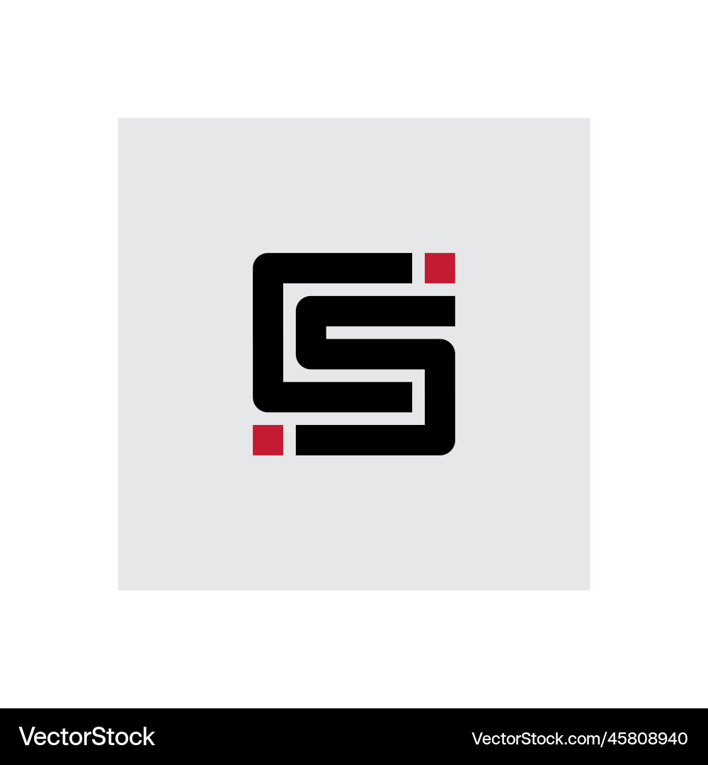 Monogram Initial C & S with Dots vector image
