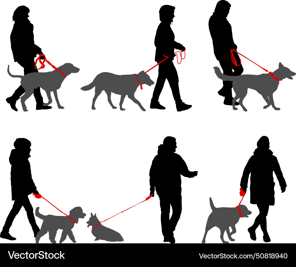 Set silhouette on a white background of people Set silhouette on a white background of people vector image