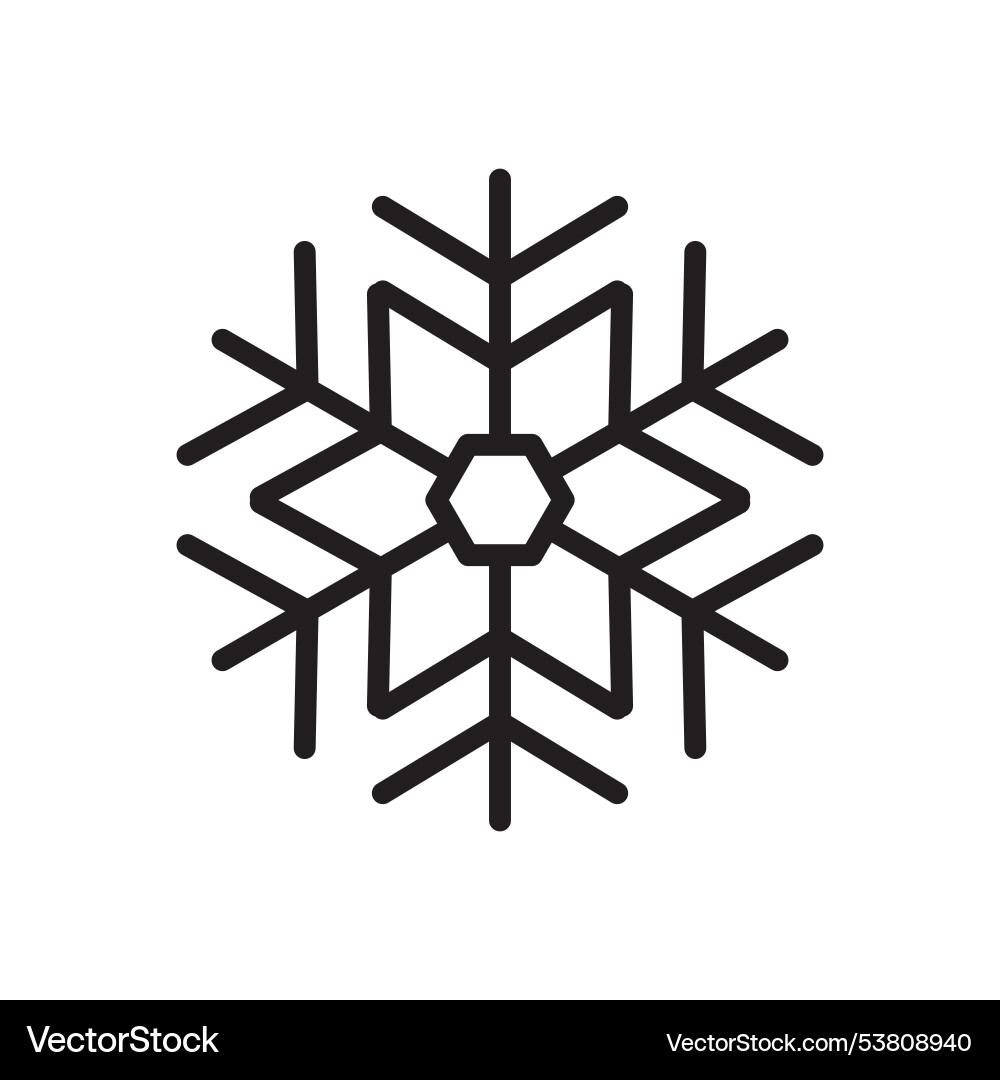 Snowflake for snow design and pattern black line Snowflake for snow design and pattern black line vector image