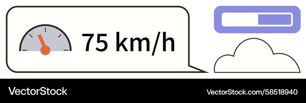 Speedometer Cloud Data Display Vector Image