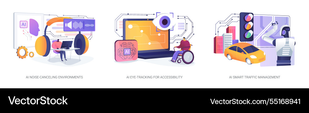 Ai advancing accessibility and efficiency abstract Ai advancing accessibility and efficiency abstract vector image