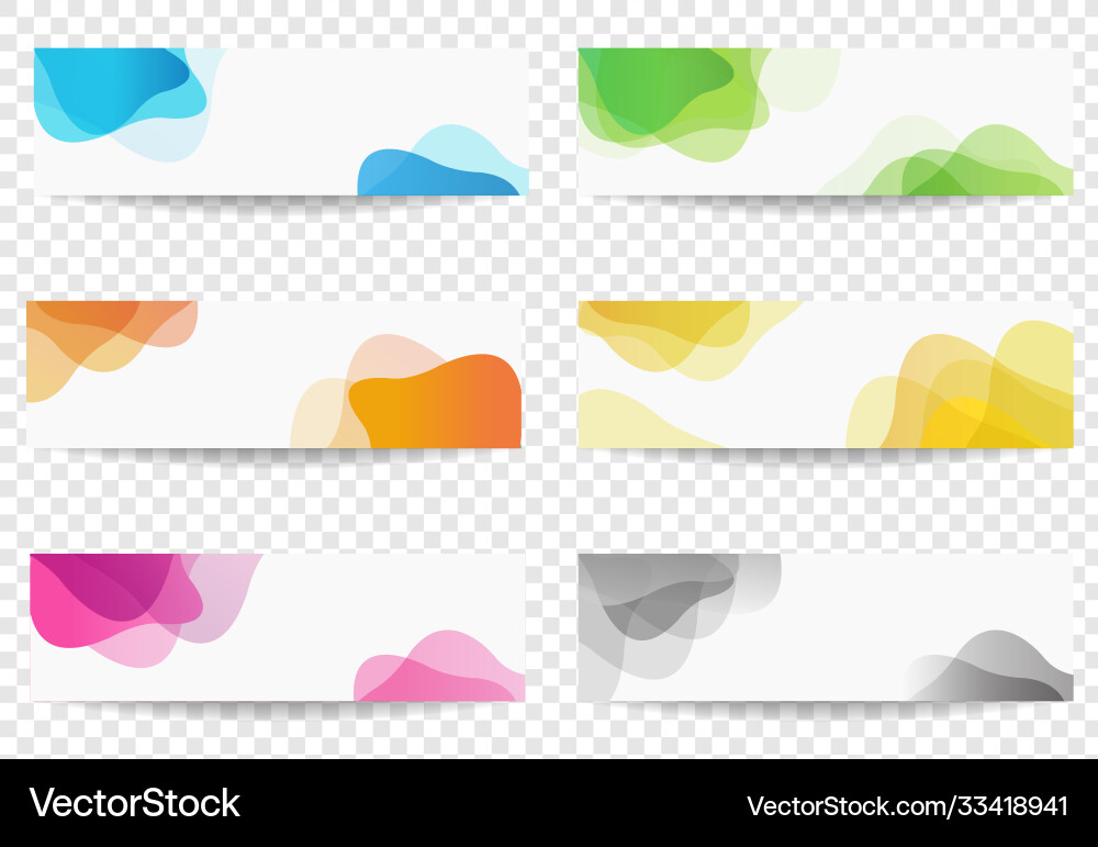 Banner set with colorful blobs transparent vector image