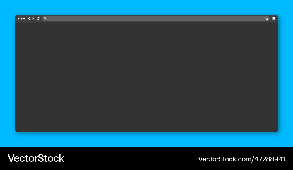 Blank web browser window with toolbar and search Blank web browser window with toolbar and search vector image