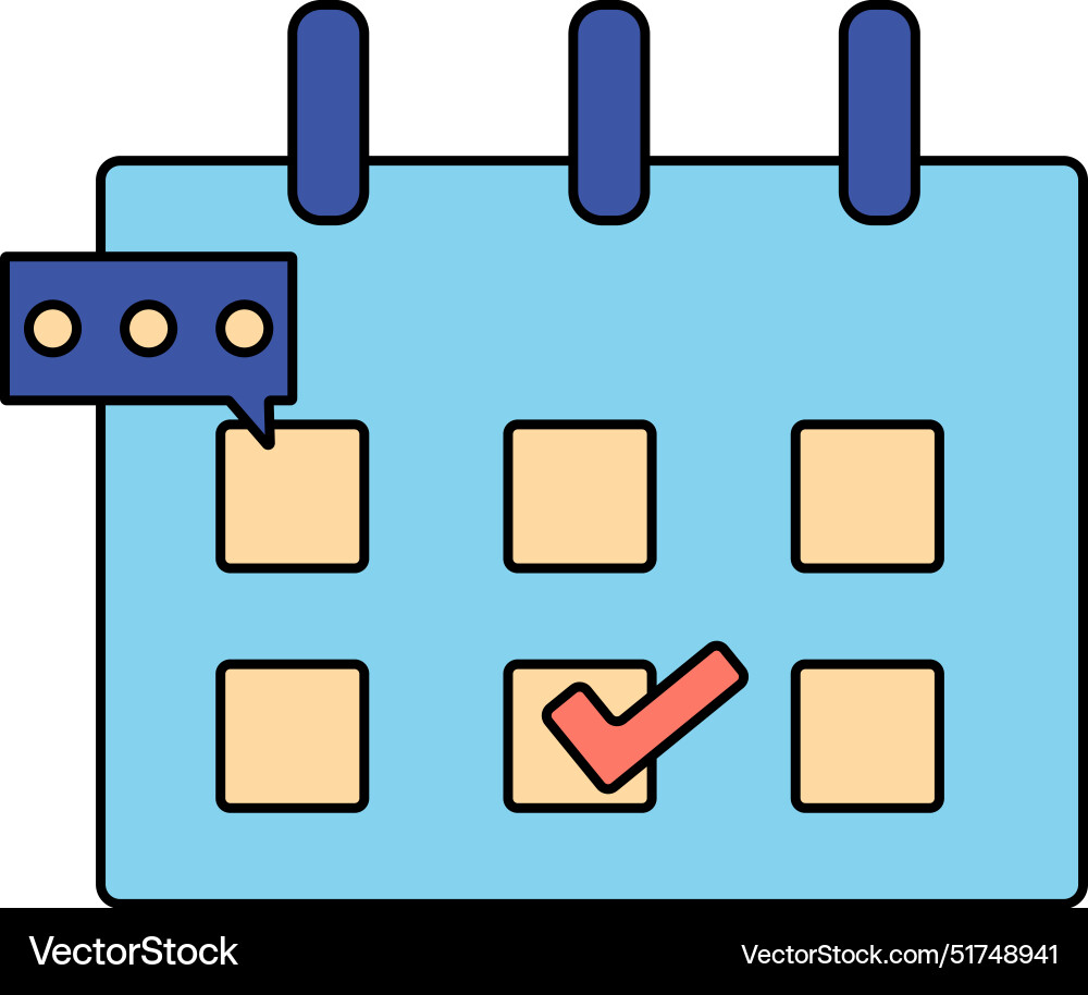 Calendar icon with check mark and notification Vector Image
