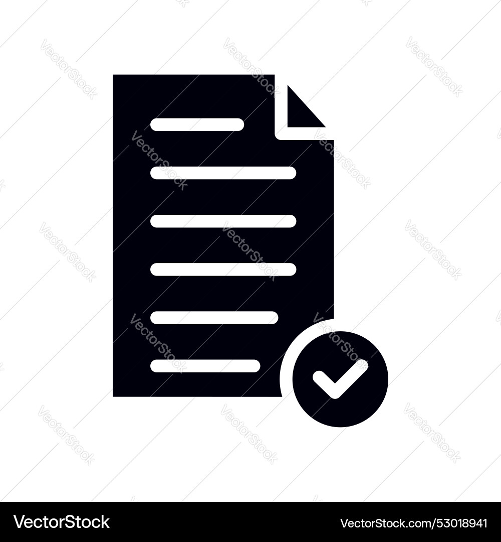 Document accept icon set checked contract paper Document accept icon set checked contract paper vector image
