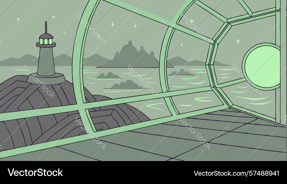 Futuristic window view into abstract digital vector image