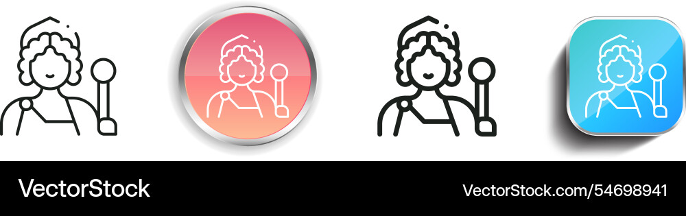 Hera icon thin linear regular and button style Hera icon thin linear regular and button style vector image