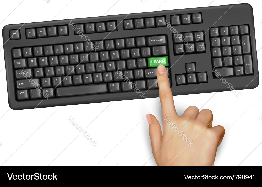 Modern Keyboard Learning vector image