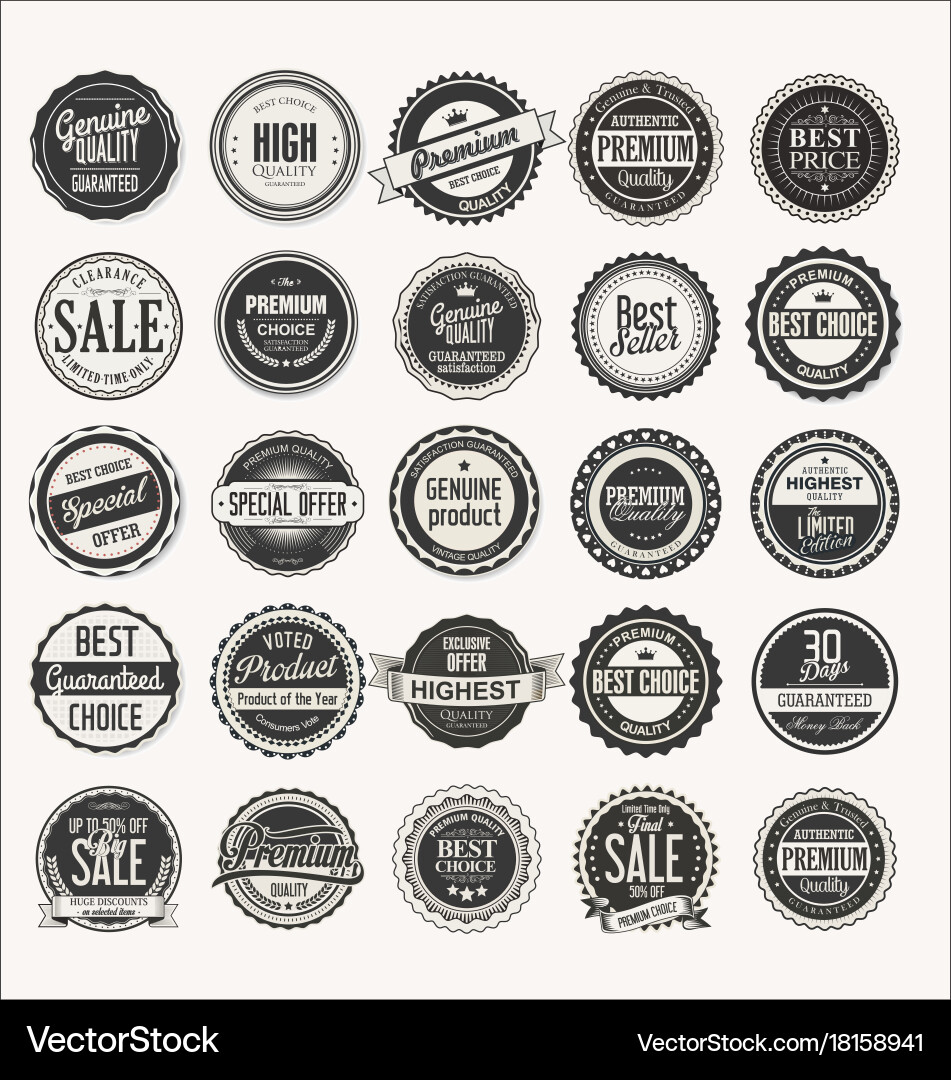 Retro Badge & Label Set Royalty Free Vector Image