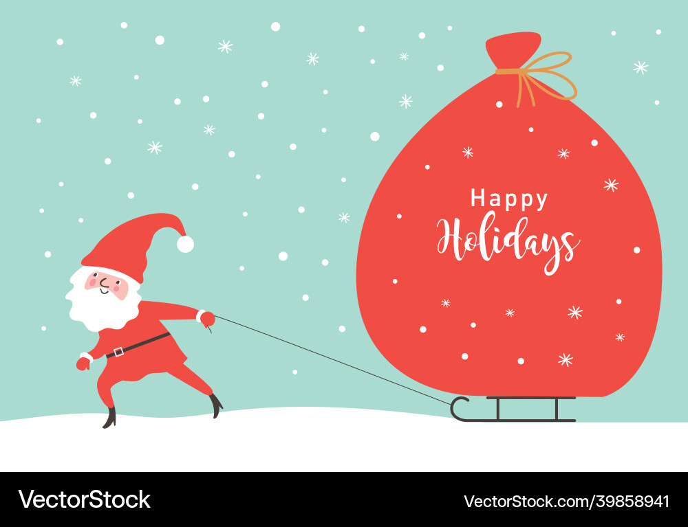 Santa claus mit einem großen Sack von Geschenken Santa claus mit einem großen Sack von Geschenken vektorbild