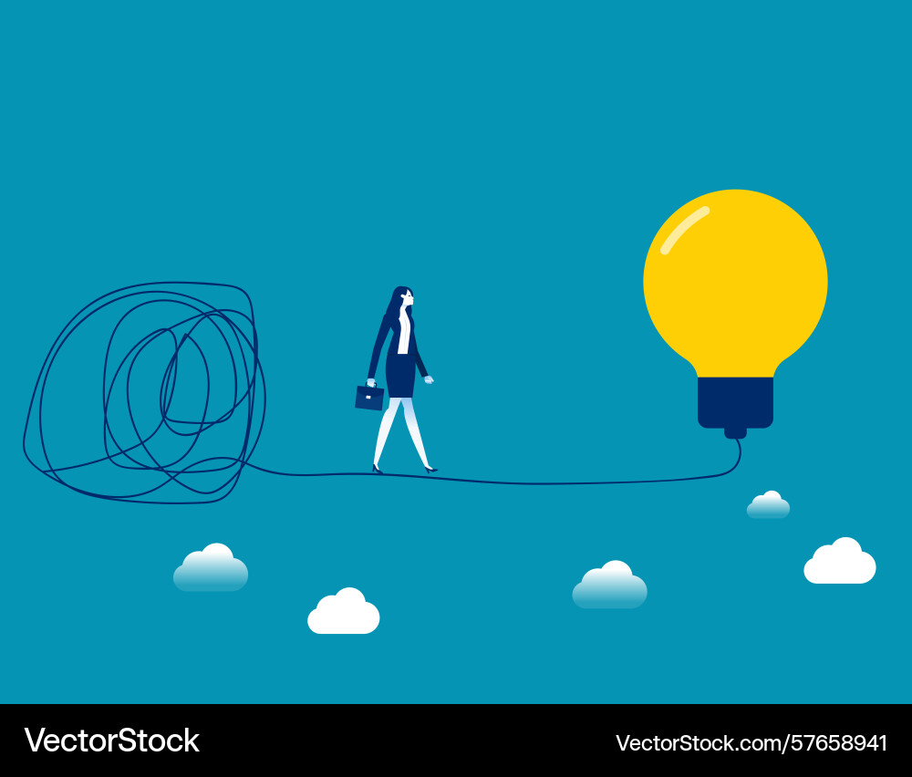 Simplify idea to find solution business Simplify idea to find solution business vector image