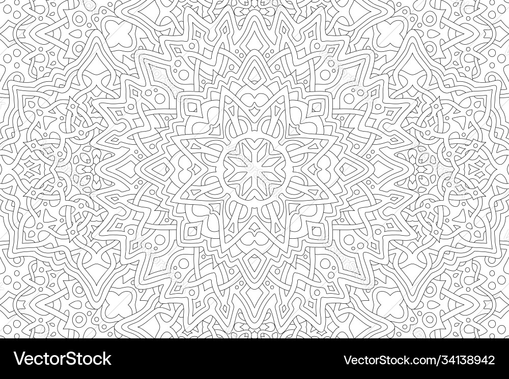 Abstract Linear Pattern Coloring Page vector image