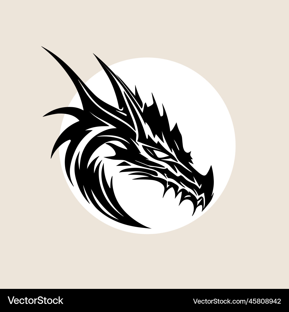 Dragon head design element for logo or tattoo – Royalty-Free Vector |  VectorStock, image size:1000x1080