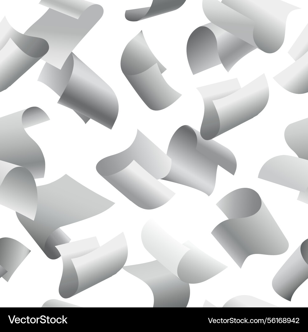 Flying paper sheets seamless pattern Flying paper sheets seamless pattern vector image