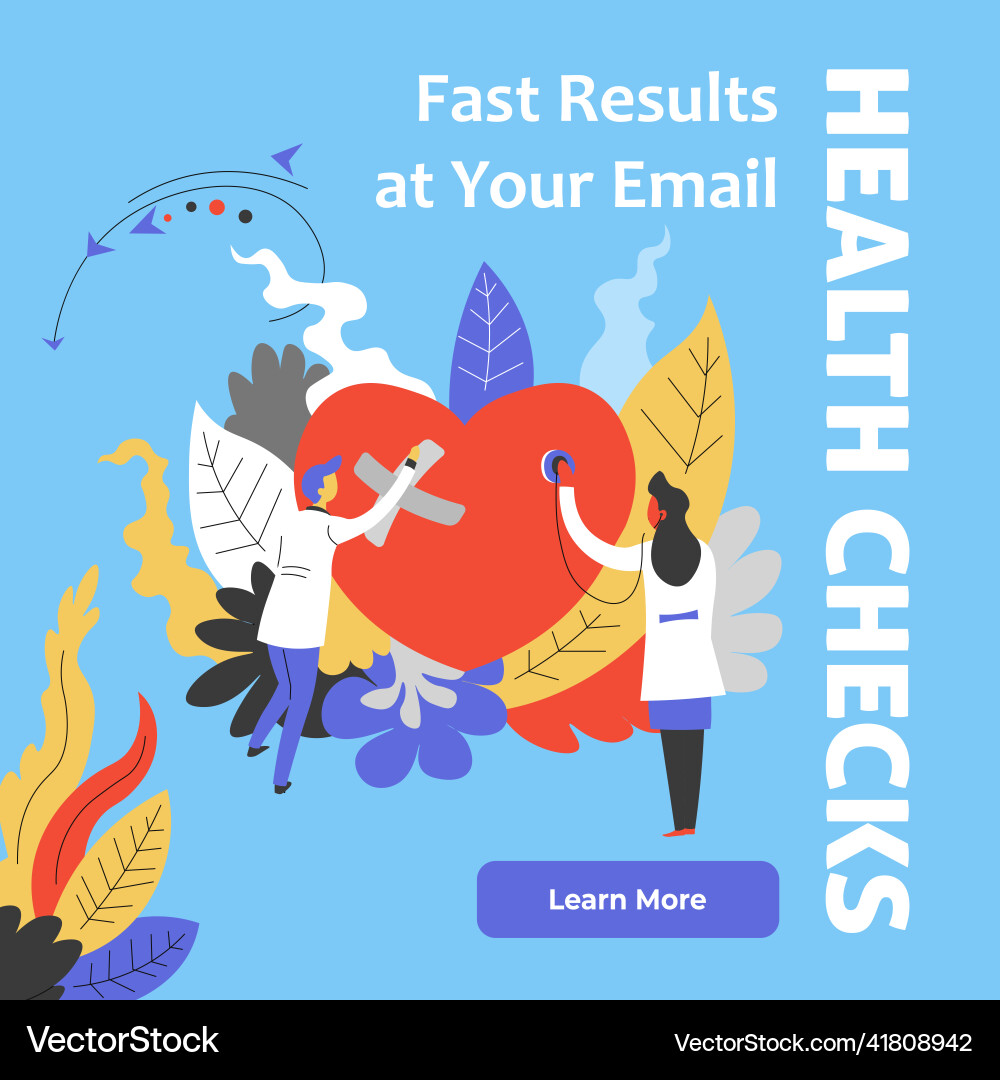 Gesundheitskontrollen schnelles Ergebnis auf Ihrer E-Mail-Website Gesundheitskontrollen schnelles Ergebnis auf Ihrer E-Mail-Website vektorbild