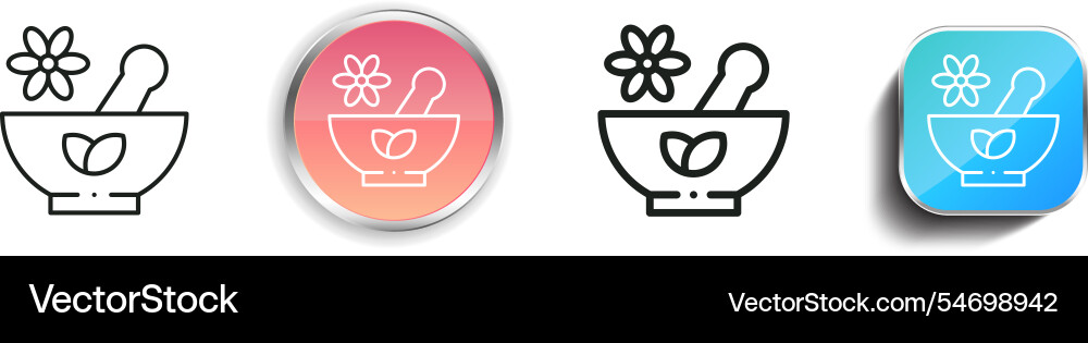 Herb icon thin linear regular and button style Herb icon thin linear regular and button style vector image