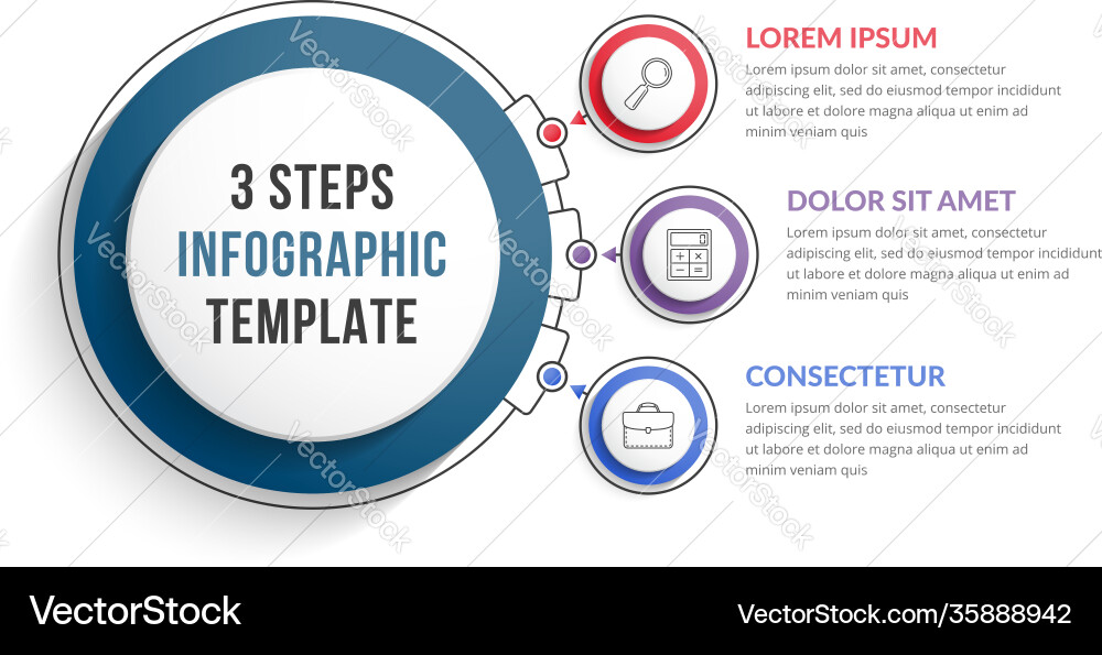 Infographic template with three steps Infographic template with three steps vector image