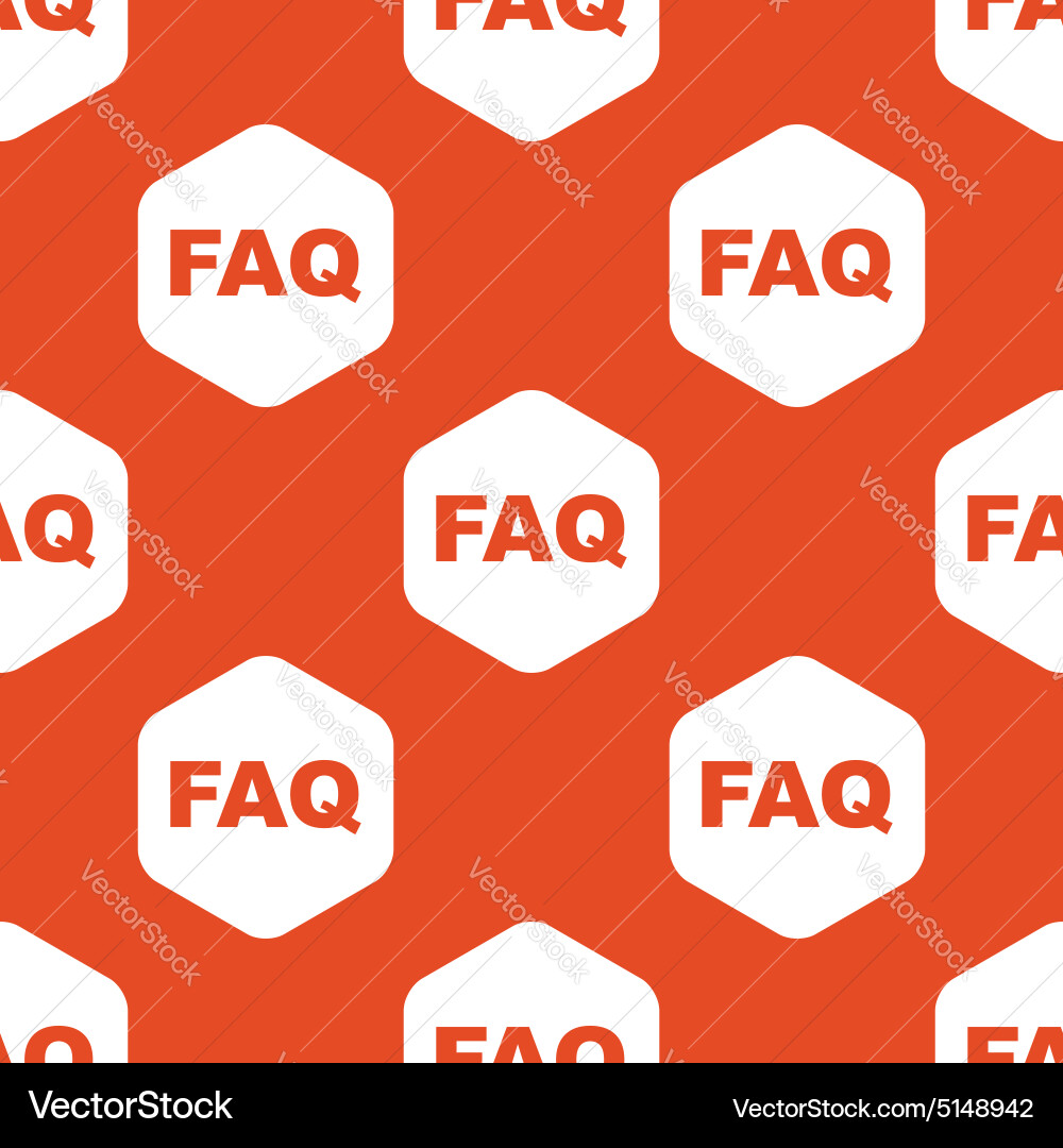 Orange hexagon faq pattern vector image
