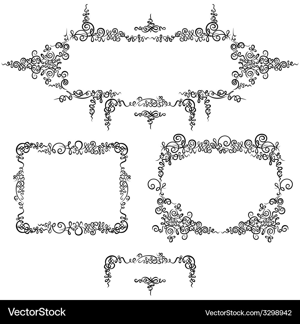 Ornate Scroll Frames Collection vector image
