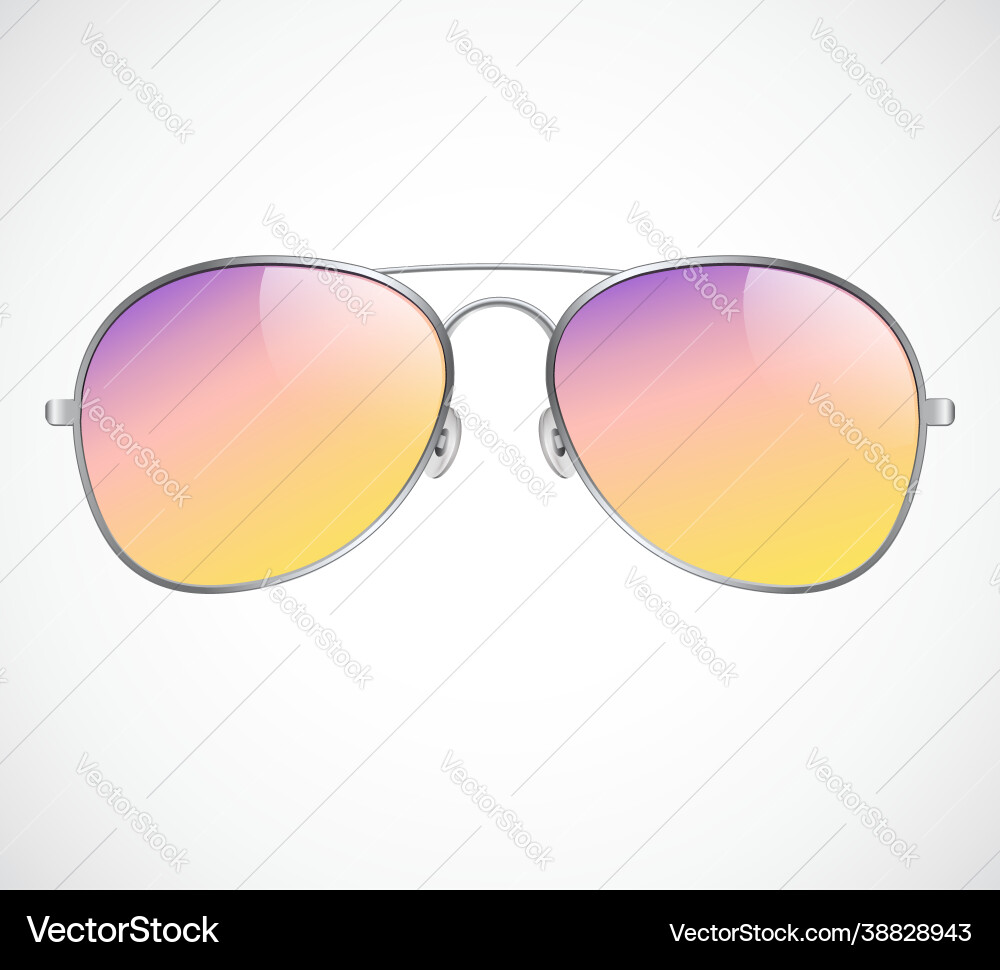 Aviator sunglasses background sunset Aviator sunglasses background sunset Vector Image