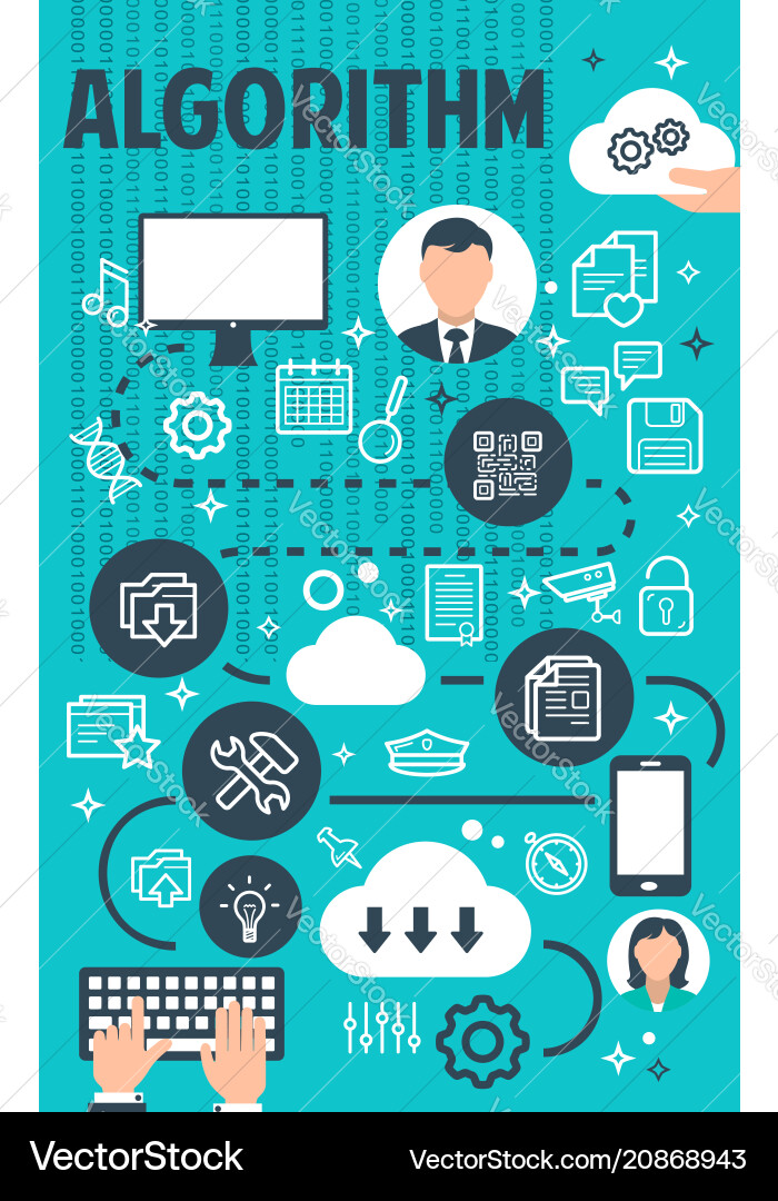 Business Process Algorithm Flowchart vector image