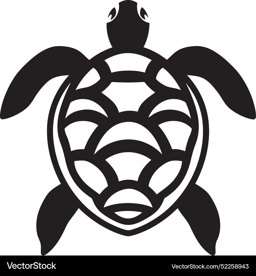 Minimalist black turtle shell in and whit Vector Image