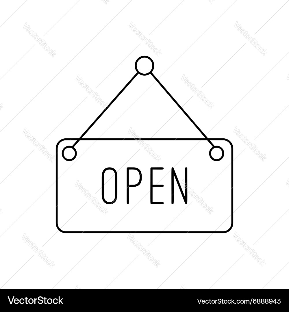 Open Sign Line Icon Vector Image