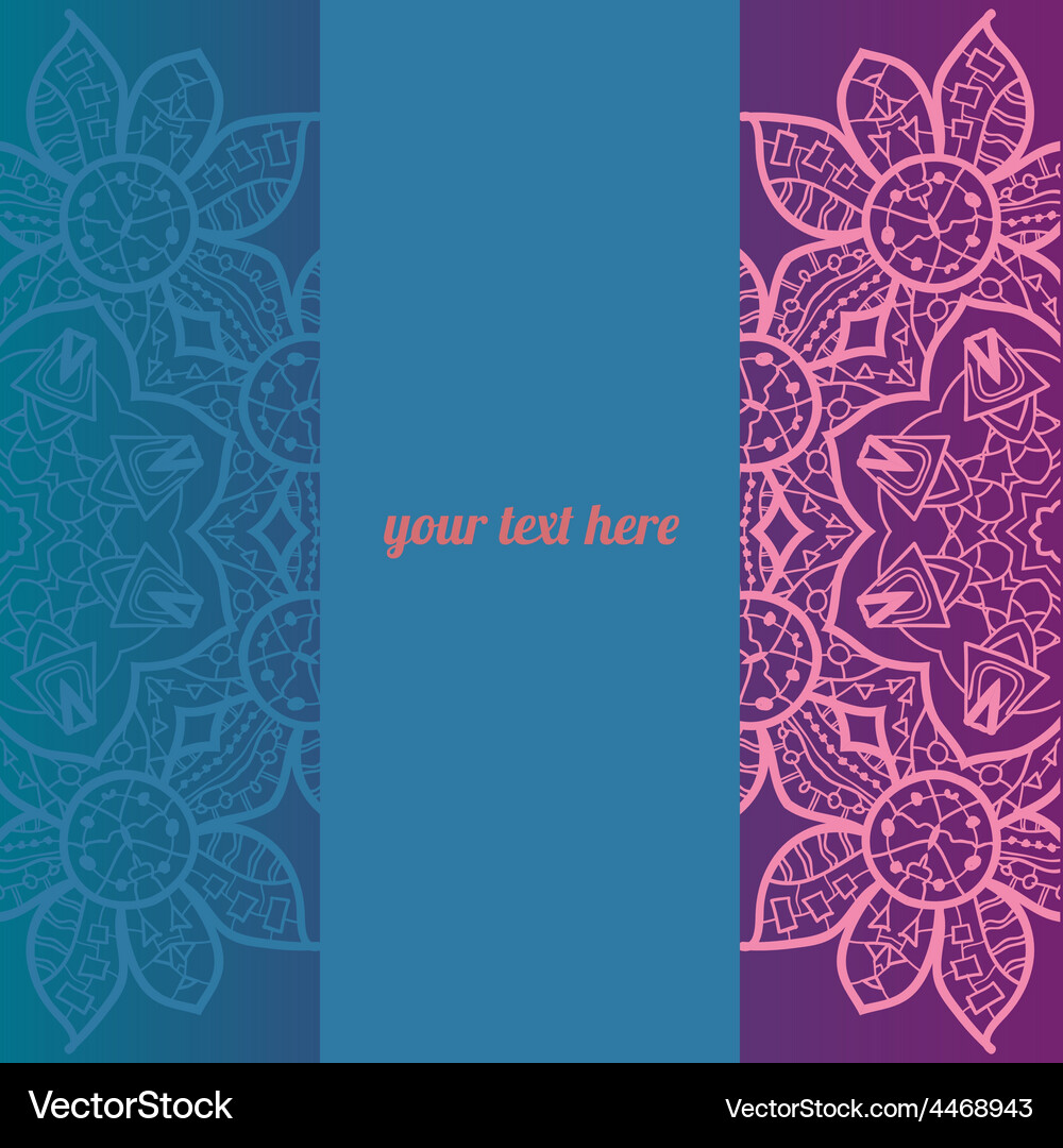 Ornate frame with sample text azure Vector Image