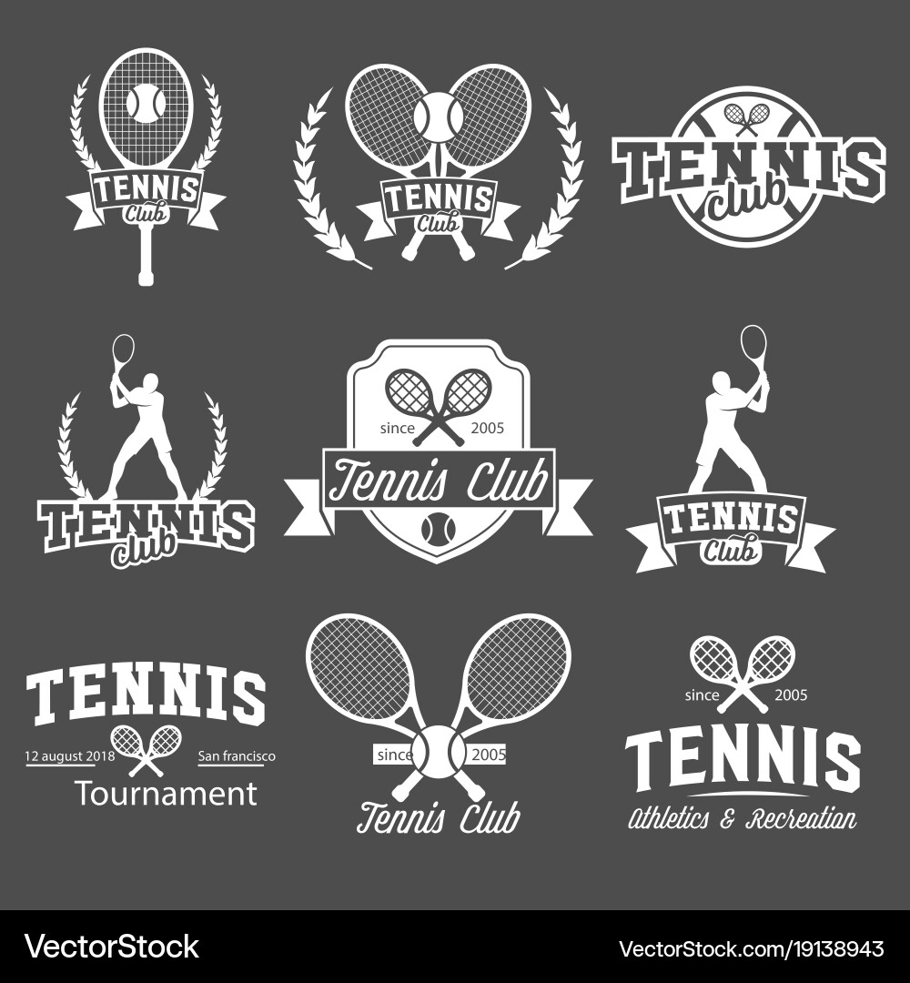 Tennis Badge & Emblem Collection Vector Image