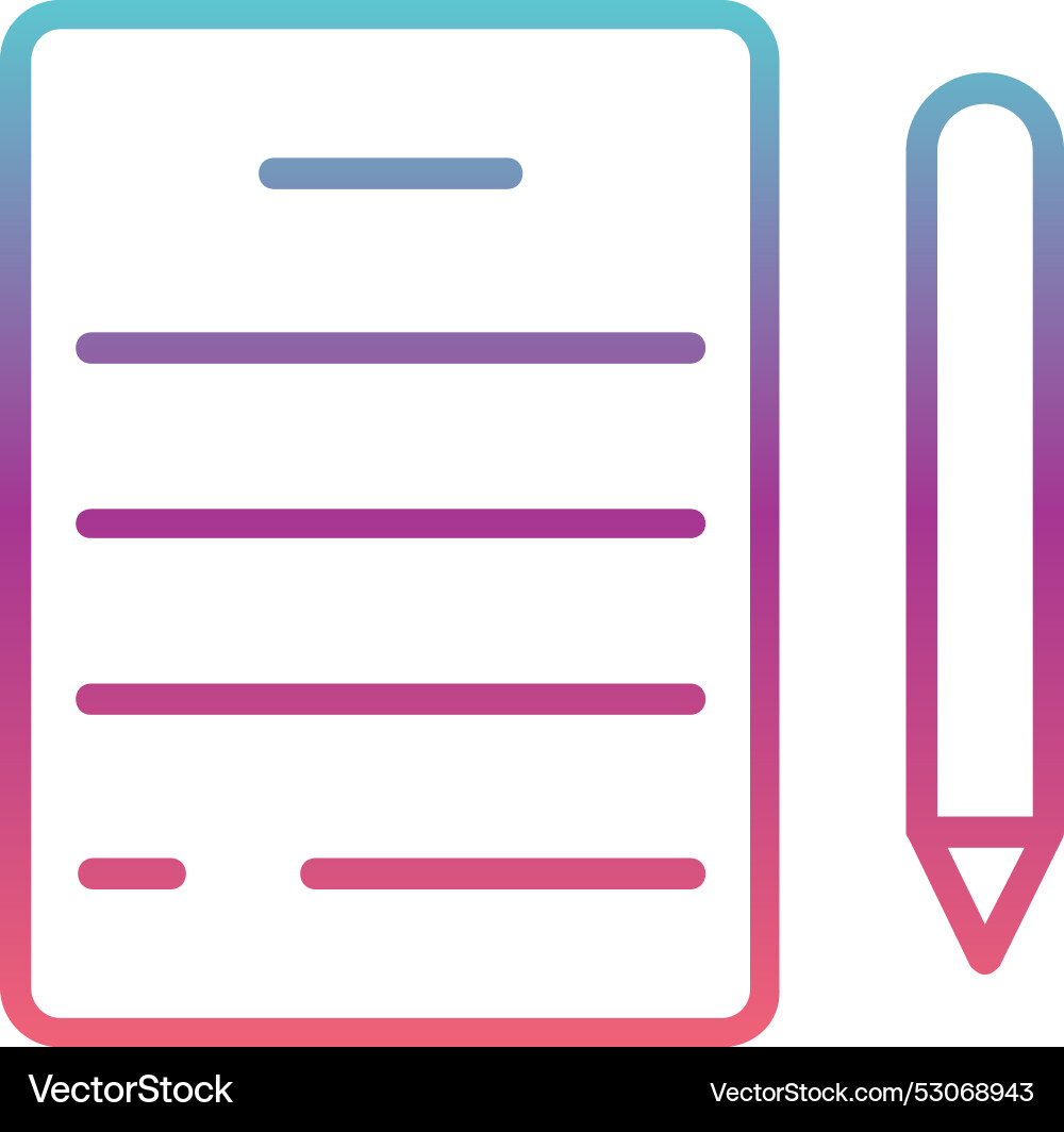 Writing line gradient design Vector Image