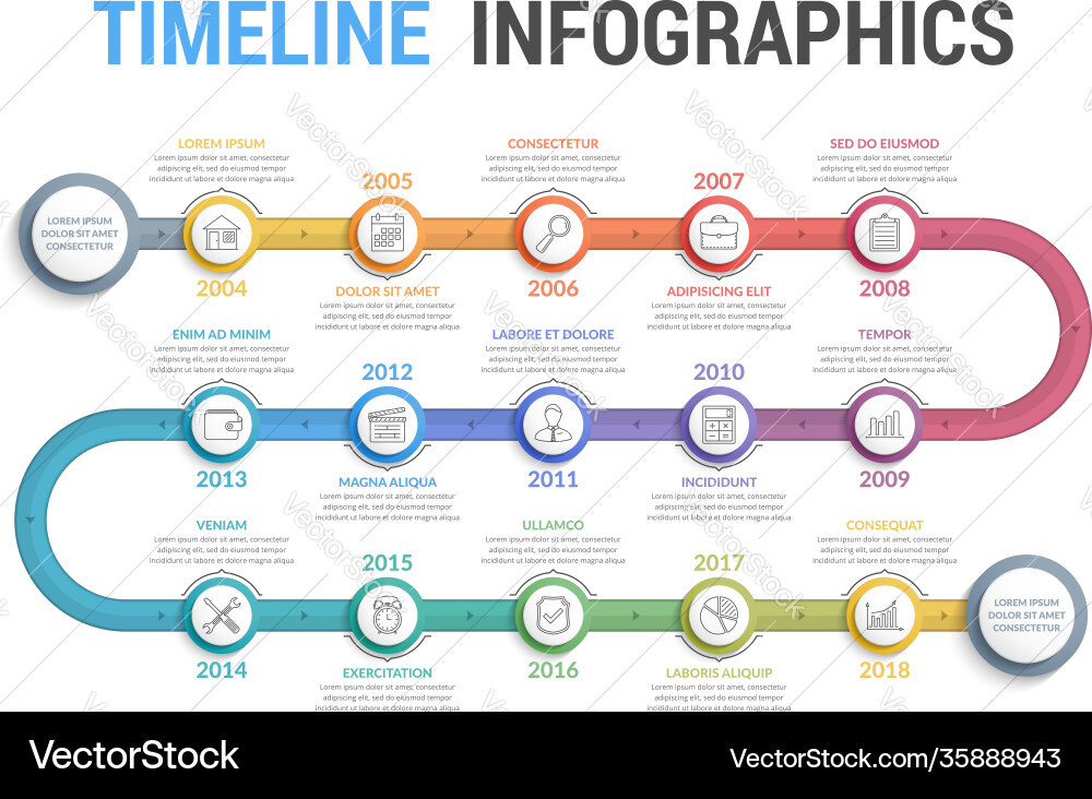 Zeitleiste Infografiken Zeitleiste Infografiken vektorbild