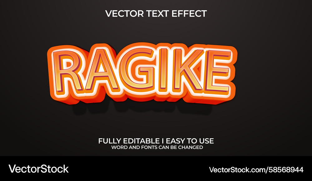 3D Text Effect - Editable Vector Image
