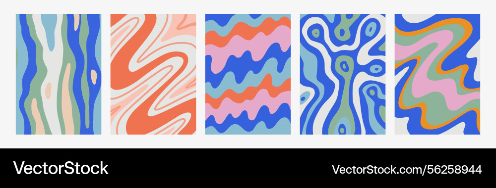 Abstract psychedelic pattern set groovy Abstract psychedelic pattern set groovy Vector Image