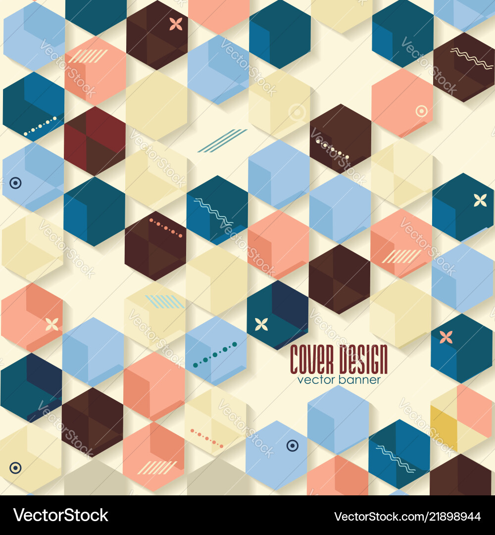 Abstract retro background with hexagones cells Abstract retro background with hexagones cells Vector Image