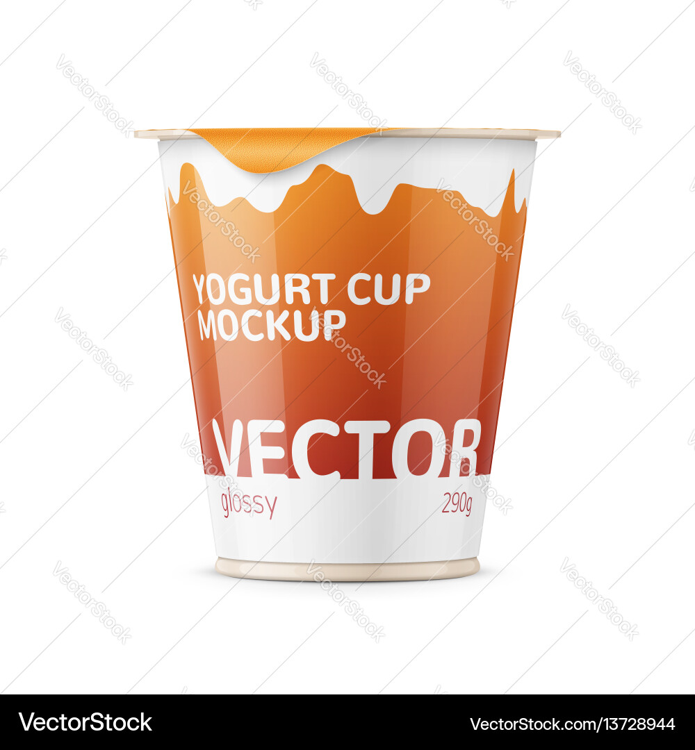 Big yogurt pot template vector image